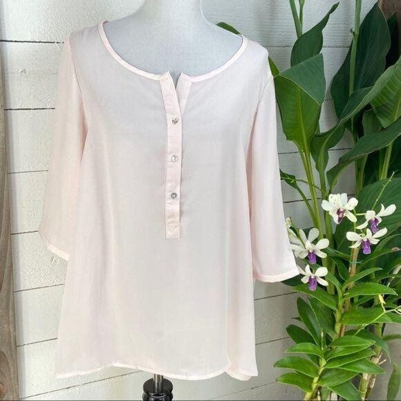 Liz Claiborne Pre Loved Shear Pink  Tunic XL - Picture 2 of 7